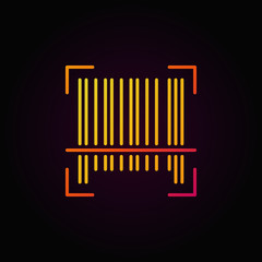 Vector barcode colorful linear icon on dark background