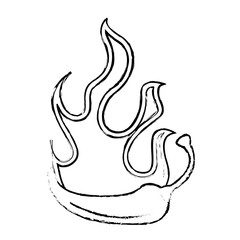 spicy chile vegetable with flames vector illustration design