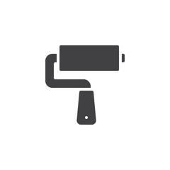 Paint roller icon vector, filled flat sign, solid pictogram isolated on white. Painting symbol, logo illustration