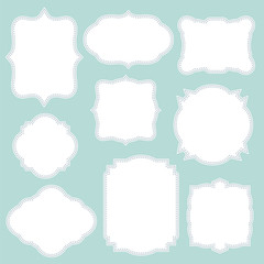 Vintage frame on white color template vector