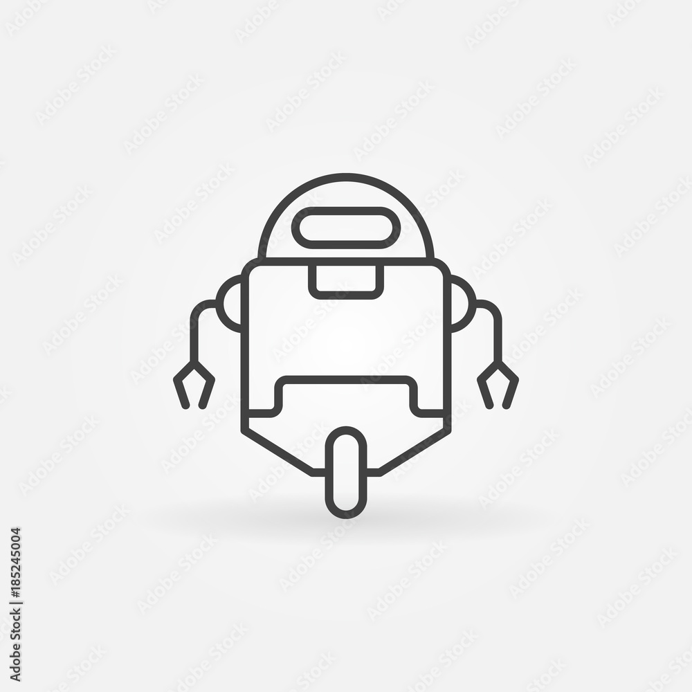 Poster robot minimal icon in thin line style