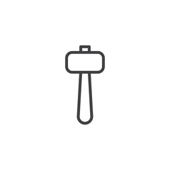 Hammer line icon, outline vector sign, linear style pictogram isolated on white. Sledgehammer symbol, logo illustration. Editable stroke