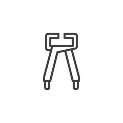 Tongs pliers, pincers line icon, outline vector sign, linear style pictogram isolated on white. Symbol, logo illustration. Editable stroke