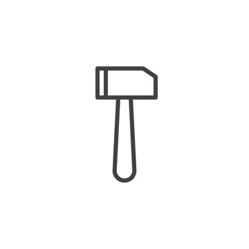 recommend clip art: Sledgehammer line icon, outline vector sign, linear style pictogram isolated on white. Hummer symbol, logo illustration. Editable stroke