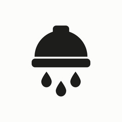 Shower vector icon with water drops symbol.