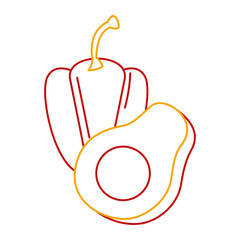 fresh avocado with pepper vector illustration design