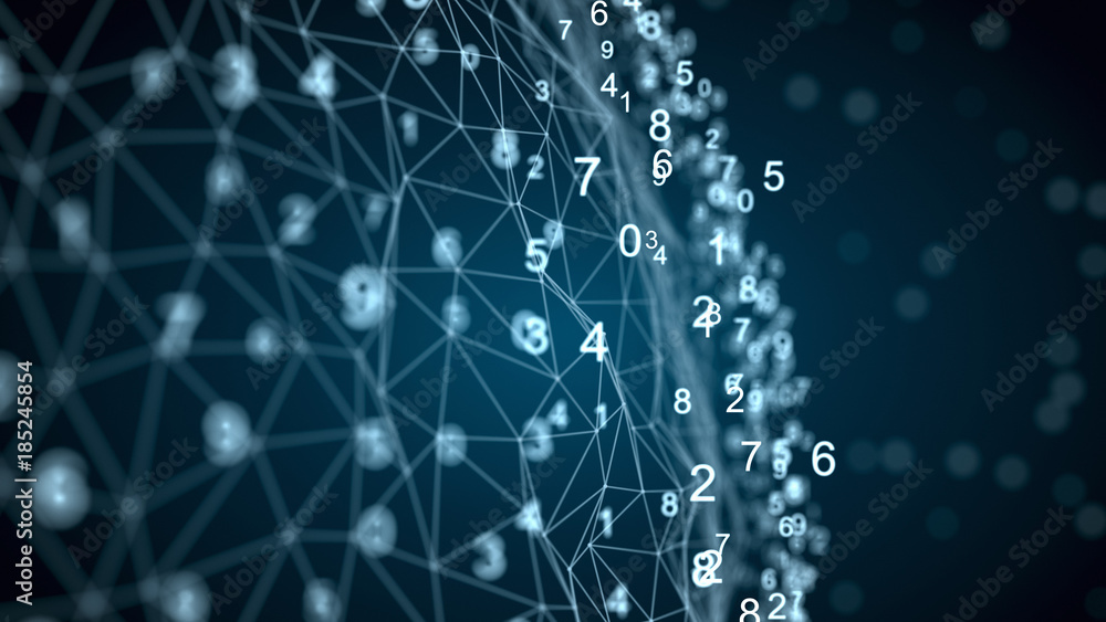 Poster image of abstract network with digits