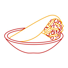 dish with delicious mexican food tacos vector illustration design