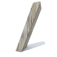 Conceptual wood or wooden brown font or type, timber or lumber industry piece isolated on white background. Educative hadwood material, surface vintage old handmade sculpted object as 3D illustration