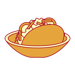 dish with delicious mexican food tacos vector illustration design