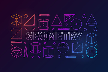 Geometry subject vector colorful illustration