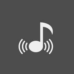 Note flat vector icon. Music flat vector icon