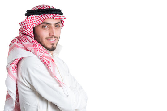 Young arab  buisnisman. Isolated