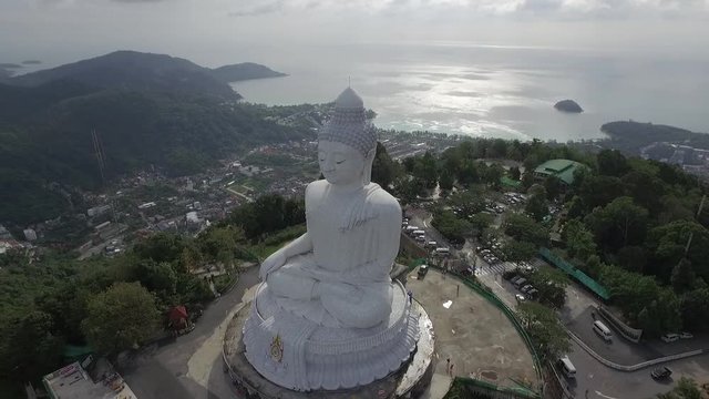 Flying near, arround of Big Buddha Phuket
