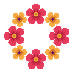 cute flowers decoration isolated icon vector illustration design