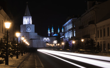 Fototapeta na wymiar Lights in a big city. Kazan, Russia.