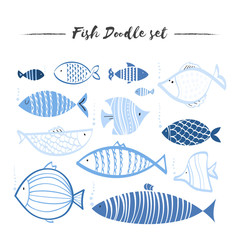 Fish doodle set