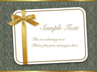 エレガントなリボン飾りのカード フレーム グリーン vector