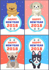 Happy New Year 2018 Congrats Vector Illustration