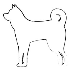 dog mascot silhouette icon vector illustration design