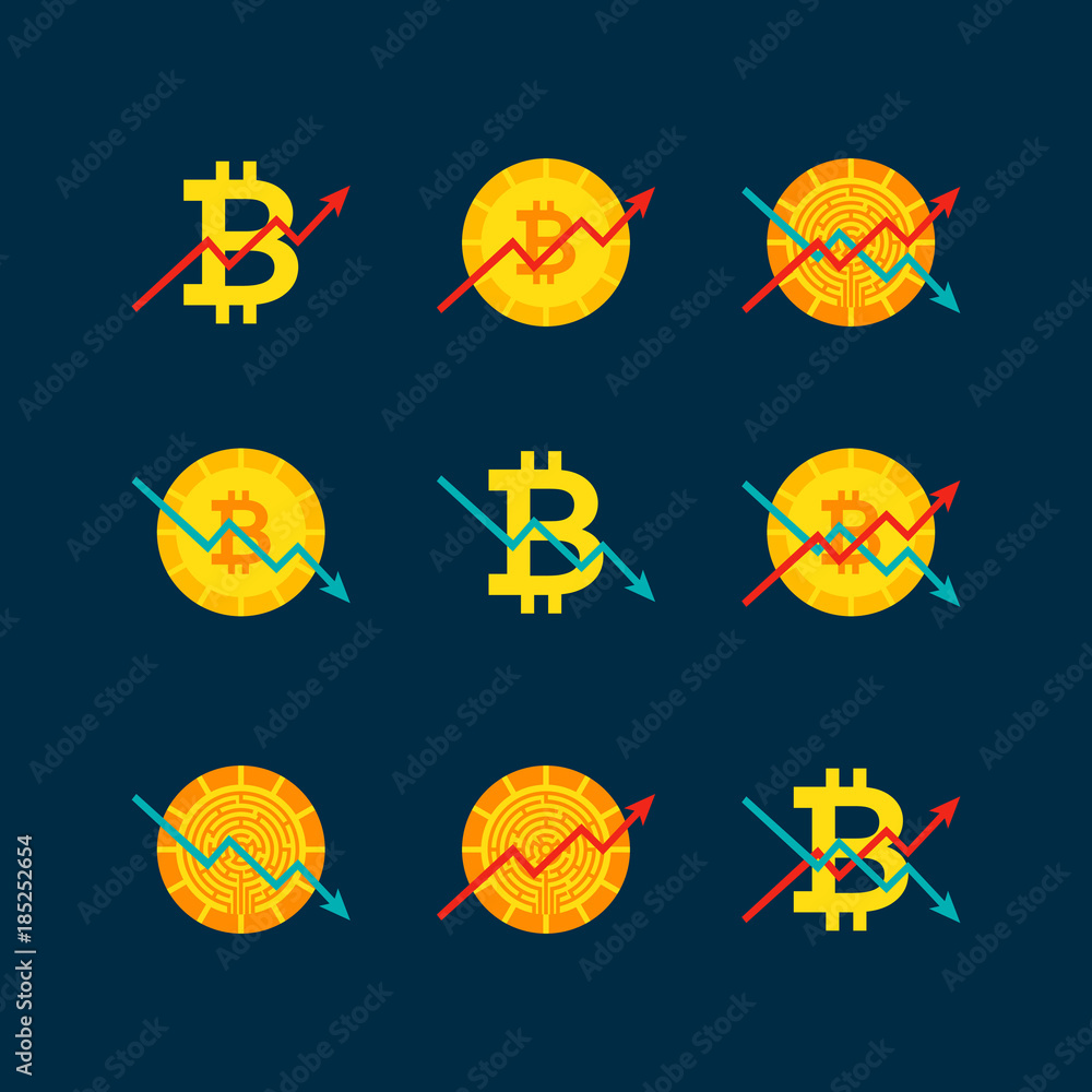 Poster Cryptocurrency Up Down Graph