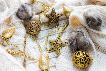 Christmas decorations in cozy setup