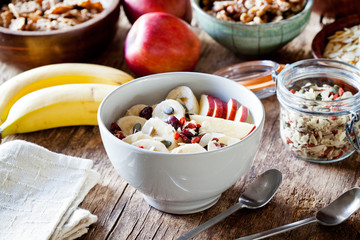 Healthy Yogurt With Cereal And Fruits