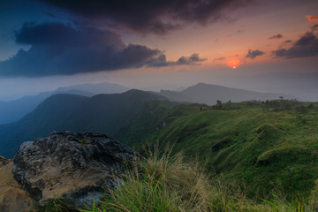 Landscape of Phu- chee-fah, High mountain border  of  Thailand and Laos. Chiang-Rai province, Thailand.