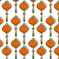 chinese lantern pattern beautiful decoration vector illustration