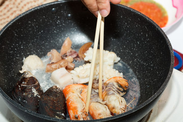 Fresh delicious seafood grill barbecue