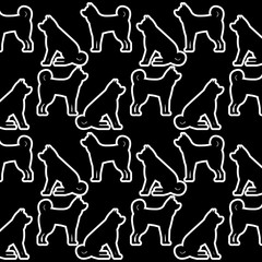 seamless pattern chinese dog traditional vector illustration