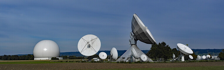 Satellite dishes near Munich, Germany  