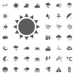 Sun, summer sun shine icon. Weather vector icons set.