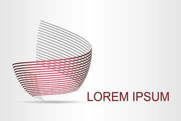 Logo stylized spherical surface with abstract shapes