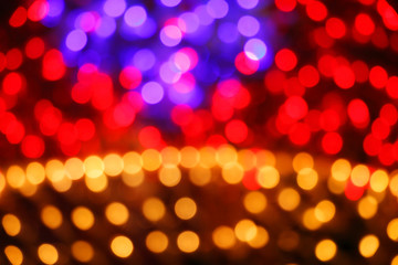 Bokeh from New Year's lights in the city.
