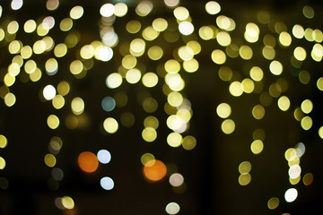 Bokeh from New Year's lights in the city.