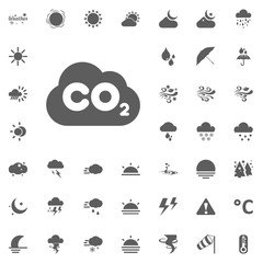 CO2 cloud icon. Weather vector icons set