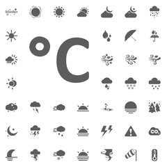 degree celsius icon. Weather vector icons set