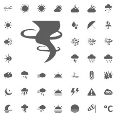 hurricane with funnel icon. Weather vector icons set