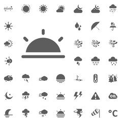 Sun set icon. Weather vector icons set