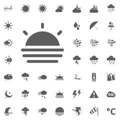 Sun rise icon. Weather vector icons set.