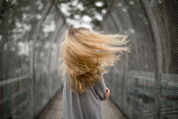 Girl on a windy day