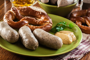 Bavarian breakfast with white sausage