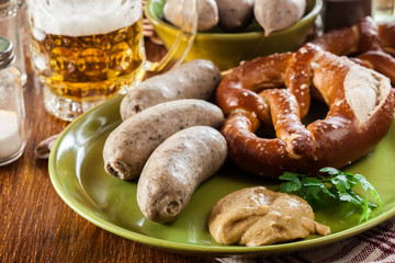 Bavarian breakfast with white sausage
