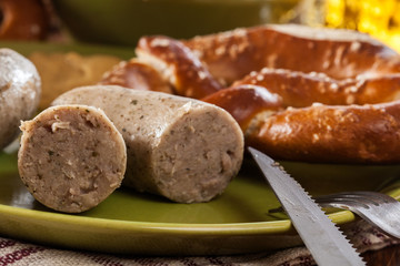 Bavarian breakfast with white sausage