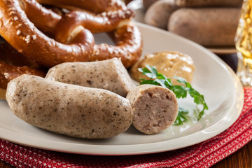 Bavarian breakfast with white sausage