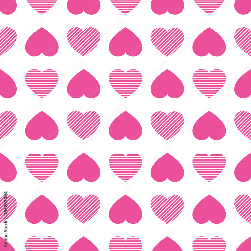 Poster hearts icons seamless pattern. valentine's day vector background. abstract template texture. cute pi