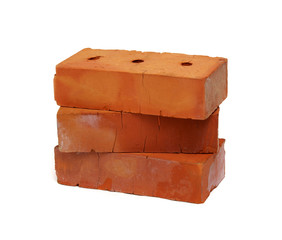 Red brick isolated on white