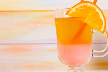 Tropical cocktails with fresh fruit