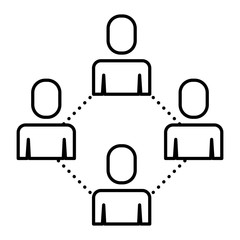 group people teamwork connection cooperation vector illustration   thin line design